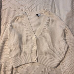 H&M Cream V-Neck Cardigan